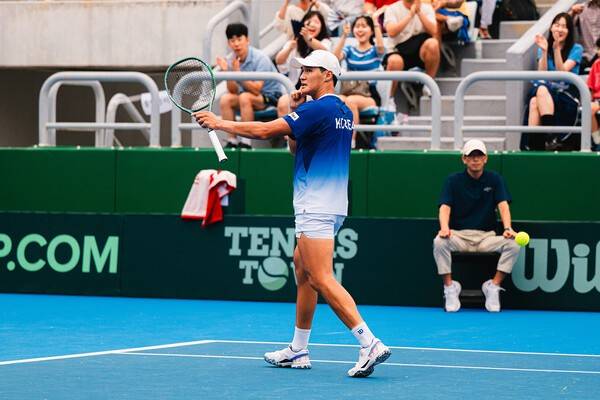 포효하는 권순우 / 대한테니스협회