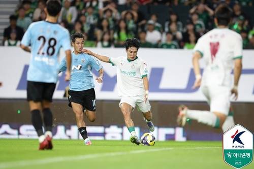 전북과 대전의 경기 모습. [한국프로축구연맹 제공. 재판매 및 DB 금지]