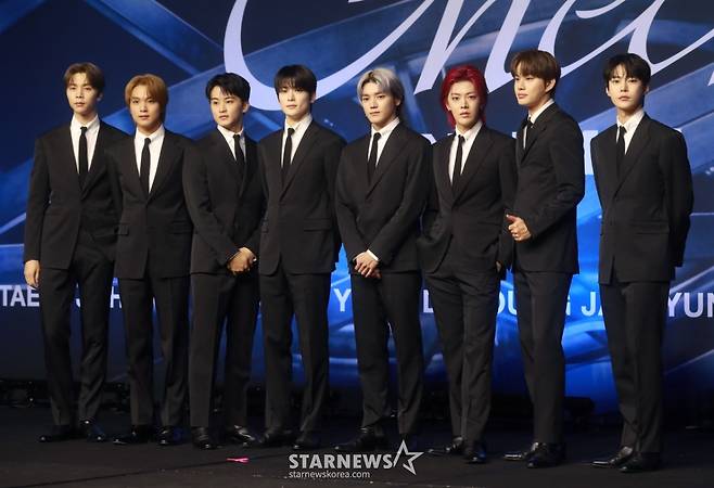 그룹 엔시티 127이 6일 오전 서울 여의도 콘래드호텔에서 진행된 정규 5집 '팩트 체크'(Fact Check) 발매 기자간담회에 참석해 포즈를 취하고 있다. /2023.10.06 /사진=이동훈