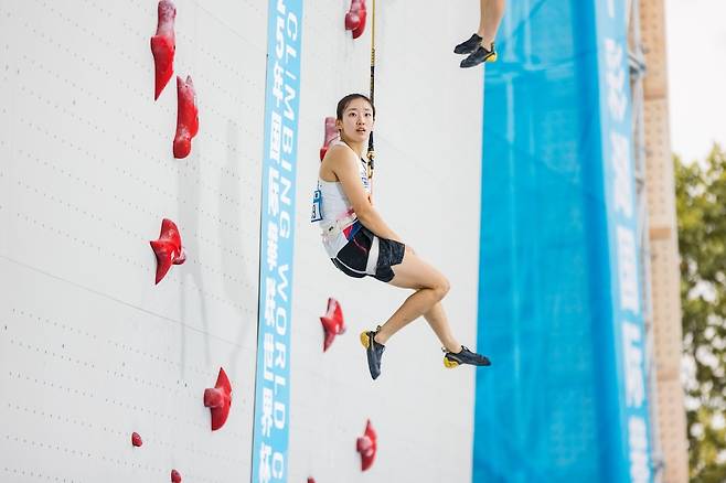 경기를 펼치는 정지민 [대한산악연맹 제공. 재판매 및 DB 금지]