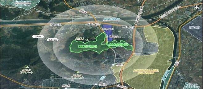 ▲&nbsp;인천도시철도 1호선 귤현역 인근 탄약고와 군부대 위치도. /자료=인천시