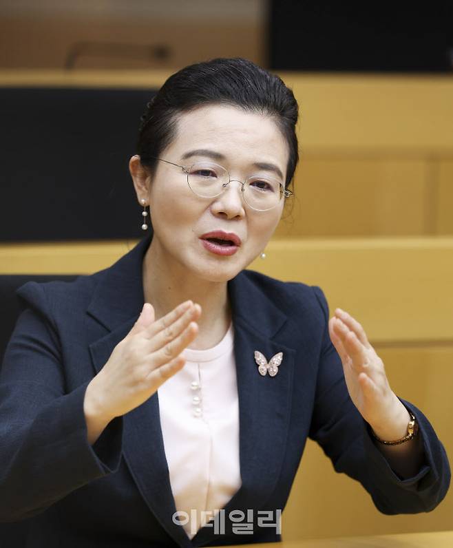 차진아 고려대학교 법학전문대학원 교수가 이데일리와 인터뷰를 하고 있다. (사진=이영훈 기자)