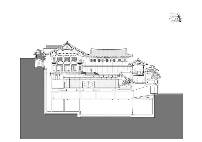 한옥과 현대건축이 어우러진 선혜원의 구조배치. SKM 제공