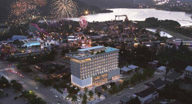 경북 경주시 보문관광단지 내 주유소 부지에 들어설 호텔 조감도. 경북관광공사 제공