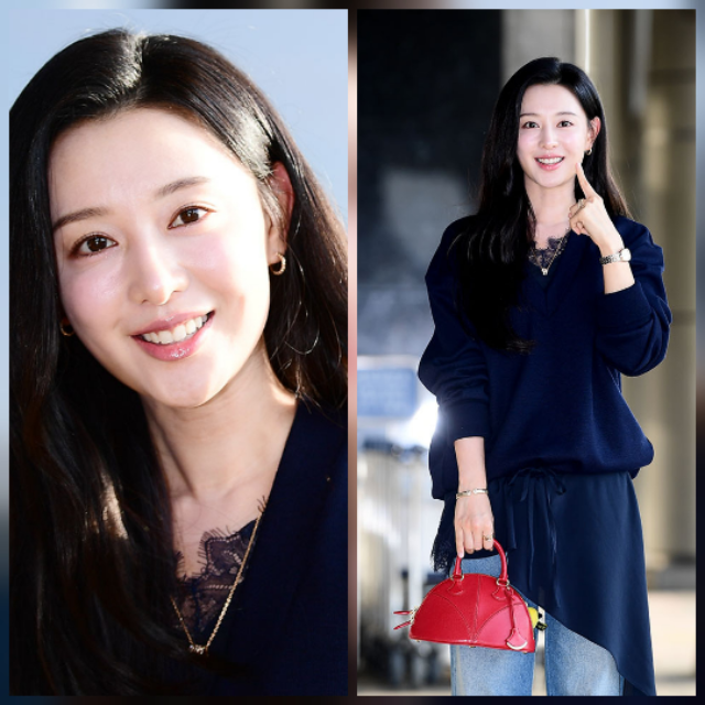 김지원이 가을 여신다운 공항 패션으로 시선을 사로잡았다. 사진=김영구 기자