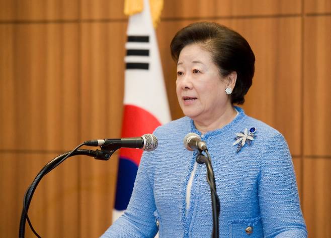 통일교 한학자 총재. 연합뉴스