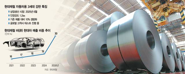 현대제철 당진제철소에서 생산된 냉연 제품들이 창고에 쌓여 있다. 사진 제공=현대제철