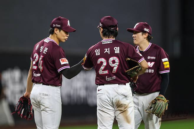 키움 송성문, 임지열, 김동규(왼쪽부터). 키움 히어로즈 제공