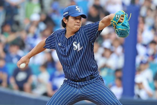 14일 2번째 투수로 등판한 양창섭의 모습. /사진=삼성 라이온즈