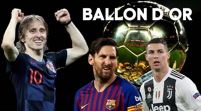 루카 모드리치(왼쪽)와 리오넬 메시(가운데), 크리스티아누 호날두. /사진=스포르팅 라이프 갈무리