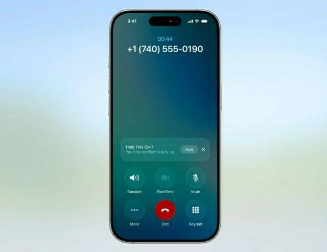 iOS26에서 새롭게 추가된 통화 대기 지원 기능 (출처=애플)