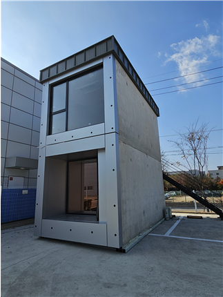 패시브형 모듈 유닛간 재조립 최종 완공 모습. 한국건설기술연구원 제공