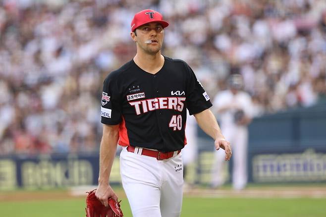 ▲ 당초 16일 선발 등판 예정이었으나 컨디션 난조로 이날 등판하지 않은 KIA 에이스 제임스 네일 ⓒKIA 타이거즈