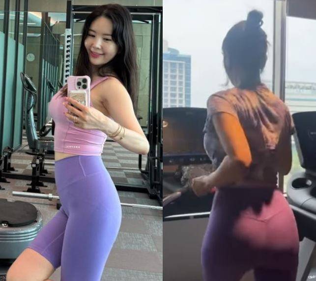 장영란이 러닝머신을 타고 있는 모습. 사진=장영란 인스타그램