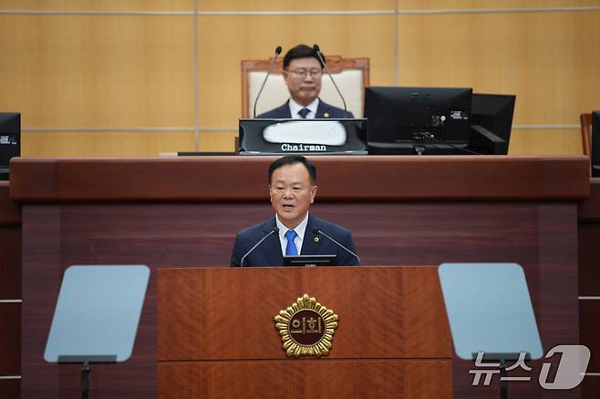 17일 이병도 전북도의원이 임시회에서 5분 발언을 하고 있다.(의회제공. 재판매 및 DB금지)2025.9.17/뉴스1