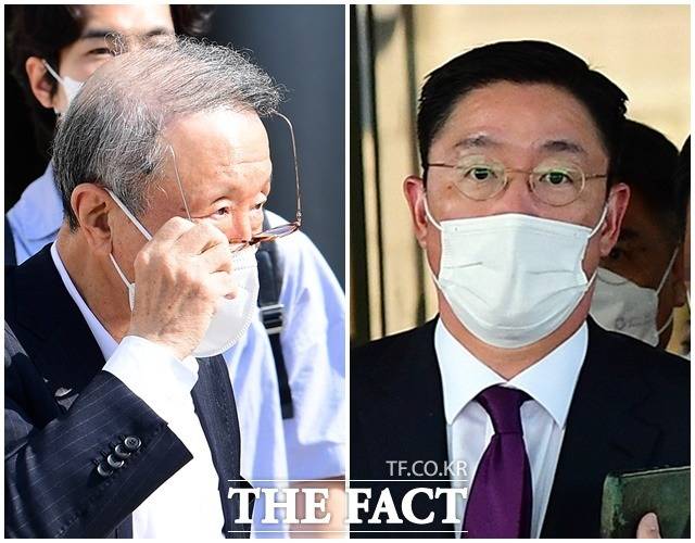 사모펀드(PEF) 운용사 한앤컴퍼니(한앤코)가 홍원식 전 남양유업 회장을 상대로 제기한 500억원대 손해배상 청구 소송이 장기전으로 흘러가고 있다. 사진은 홍원식(왼쪽) 전 회장과 한상원 한앤코 사장. /더팩트 DB