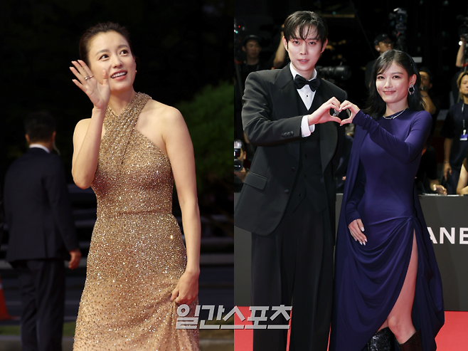 배우 한효주(왼쪽)와 김유정이 17일 오후 영화의전당에서 열린 제30회 부산국제영화제(BIFF) 개막식 레드카펫 행사에 참석하고 있다. 부산=서병수 기자 qudtn@edaily.co.kr /2025.09.17/