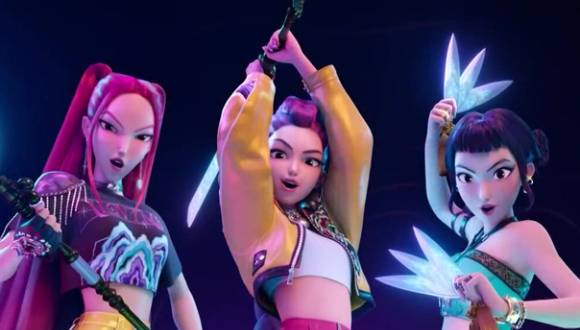 애니메이션 영화 '케이팝 데몬 헌터스'(케데헌)가 넷플릭스 역사상 최초로 누적 3억 뷰를 돌파하는 진기록을 세웠다. 사진은 헌트릭스. [사진=넷플릭스]