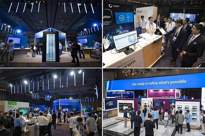 엑스포 중심에 델 테크놀로지스의 서버 인프라 및 하드웨어가 전시됐고, 그 주변으로 수십 개 파트너사가 부스를 전시했다 / 출처=IT동아