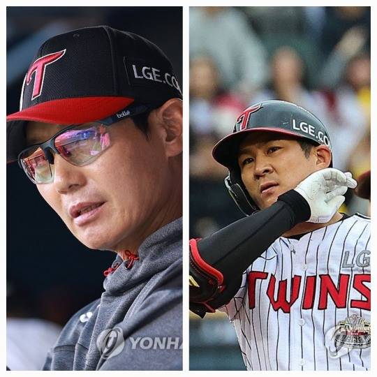 염경엽 감독(왼쪽)과 오지환