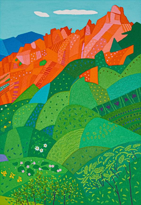 설악산 범봉, 천화대. 162.2×112cm, 혼합재료.