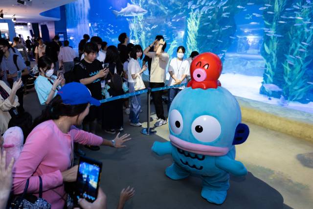 롯데월드 아쿠아리움 한교동 라이브캐릭터 그리팅. 사진 제공=롯데월드.