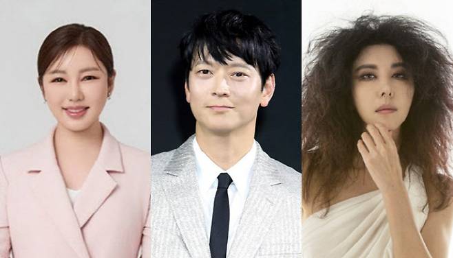 왼쪽부터 송가인, 강동원, 김완선