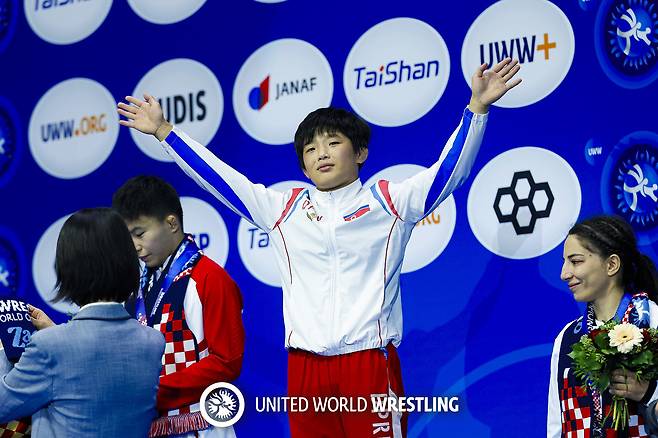 북한 레슬링 금메달리스트 원명경(UWW 제공)