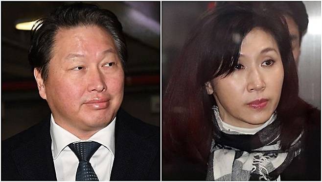 최태원 SK 회장과 노소영 아트센터 나비 관장 ⓒ연합뉴스