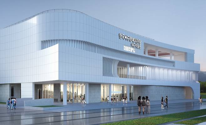 지하 1층, 지상 3층 규모로 건립될 한국야구명예의전당 조감도. 190억 원이 투입되며 한국 야구의 역사를 보여 줄 5만 점의 유물이 전시된다. 기장군 제공