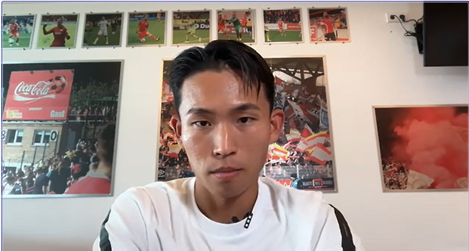 우니온 베를린 정우영이 17일 국내 취재진과의 화상 인터뷰에 임하고 있다. IS포토