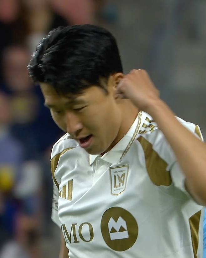 손흥민 18일 솔트레이크전 득점 뒤 환호하고 있다. 사진=LAFC