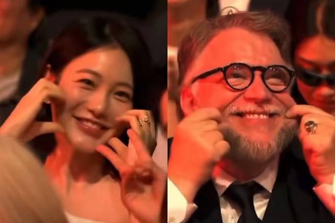 배우 신예은, 기예르모 델 토로 감독 /사진=부산국제영화제 라이브 캡처