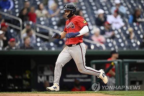 홈으로 내달리는 애틀랜타 브레이브스 김하성 [AP=연합뉴스]