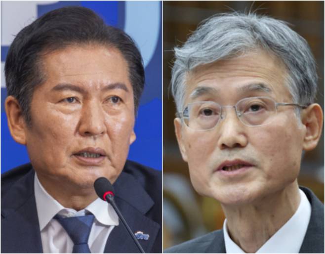 정청래 더불어민주당 대표(왼쪽), 조희대 대법원장. 연합뉴스