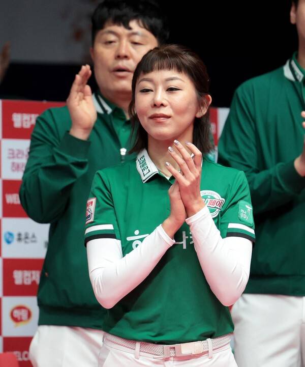 18일 경기도 고양시 고양 킨텍스 PBA 스타디움에서 열린 '웰컴저축은행 PBA 팀리그 2025-2026' 3라운드에 출전한 김가영. /사진=PBA