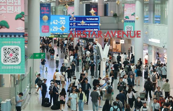 인천국제공항 제1여객터미널 면세점의 모습. 사진=뉴스1