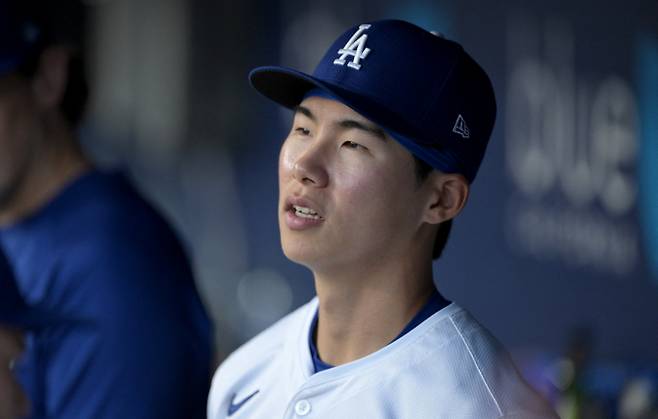 LA다저스 김혜성이 선발 명단에서 제외됐다. 사진은 다저스에서 활약 중인 김혜성의 모습. /사진=로이터