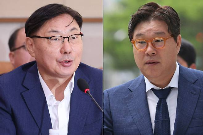 이화영 전 경기도 평화부지사(왼쪽)-김성태 전 쌍방울그룹 회장. 연합뉴스