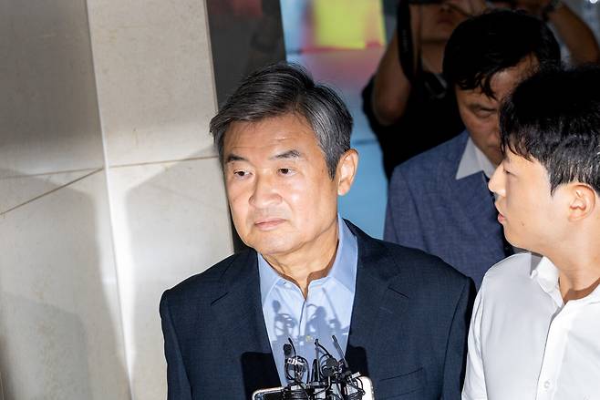 7월29일 조태용 전 국정원장이 채 상병 특검의 조사를 받기 위해 출석하고 있다. ⓒ시사IN 신선영