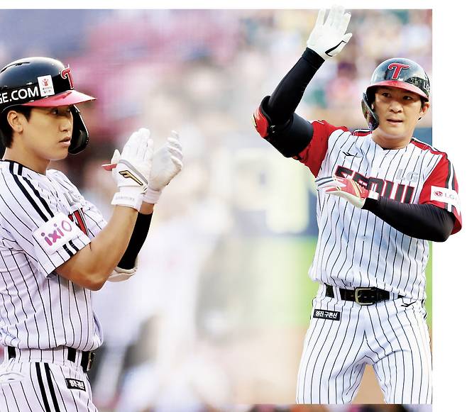 LG 구본혁(왼쪽)과 오지환. 연합뉴스