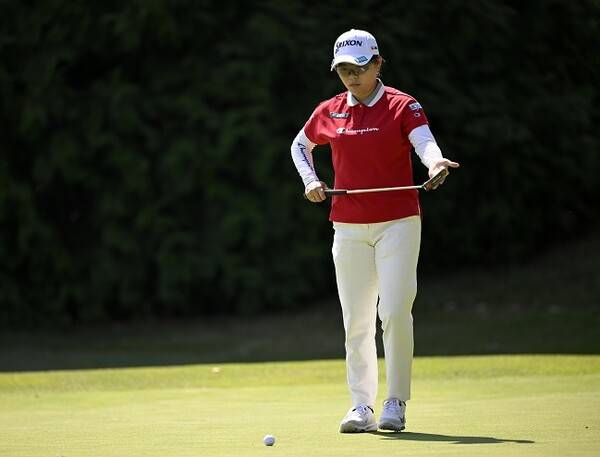 2025년 미국여자프로골프(LPGA) 투어 월마트 NW 아칸소 챔피언십에 출전한 가쓰 미나미(일본)가 1라운드에서 경기하는 모습이다. 사진제공=LPGA_Getty