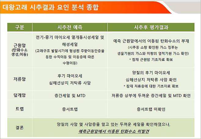대왕고래-1 시추후평가 중간결과 (출처 : 더불어민주당 권향엽 의원실)