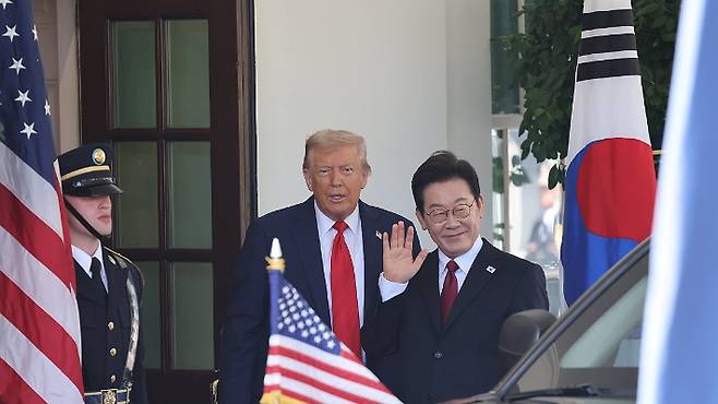 이재명 대통령이 8월 25일(현지시간) 한미 정상회담을 위해 미국 워싱턴 DC 백악관에 도착했다. 연합뉴스