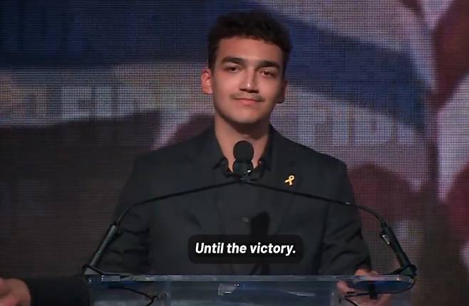 19일(현지시간) 미국 행사에서 발언하는 에단 알렉산더 [엑스 @FIDF 캡처. 재판매 및 DB 금지]