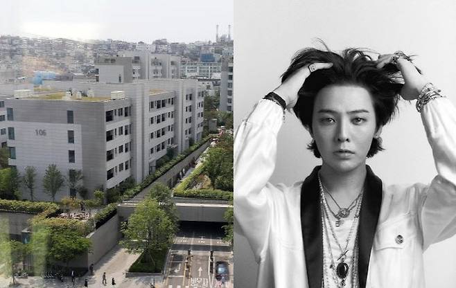 서울 용산구 한남동 ‘나인원 한남’과 가수 GD. (사진=뉴시스, 갤럭시코퍼레이션 제공)