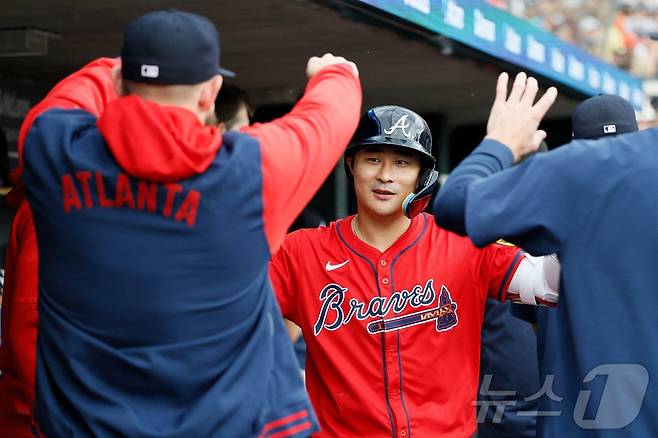 김하성(30·애틀랜타 브레이브스)이 시즌 5호 홈런을 때렸다. ⓒ AFP=뉴스1