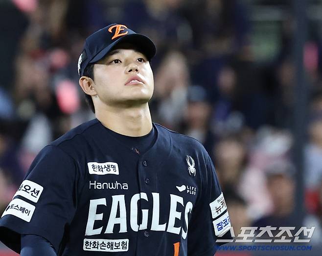 20일 수원 케이티위즈파크에서 열린 KT와 한화의 경기. 7회 투구를 마치고 마운드를 내려오는 한화 문동주. 수원=송정헌 기자songs@sportschosun.com/2025.09.20/