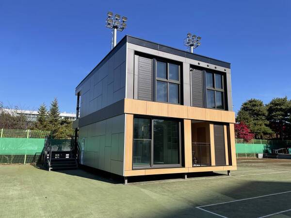 GS건설 용인기술연구소에 설치된 철골모듈러 목업(Mook-up) 외부. GS건설