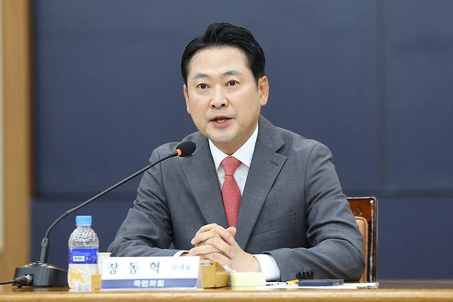 장동혁 국민의힘 대표가 22일 대구 동구 신천동 대구상공회의소에서 열린 국민의힘-대구상의 정책 간담회에서 모두발언 하고 있다. ⓒ연합뉴스